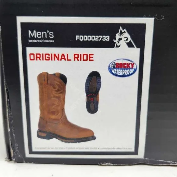 Men's 12 Rocky Original Ride Branson roper western waterproof cowboy boots