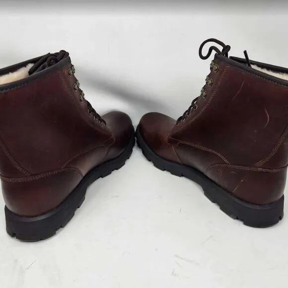 Men's 12 Ugg Kirkson wool-lined Chestnut brown leather boots 1120992