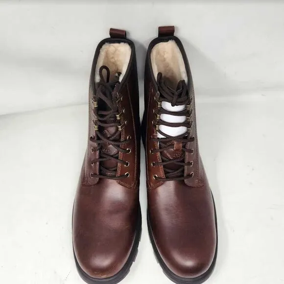 Men's 12 Ugg Kirkson wool-lined Chestnut brown leather boots 1120992