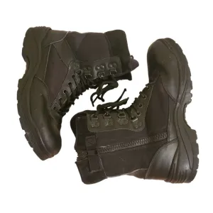 Mens 8.5R Black Military Combat Boots Lace Up Leather Gorpcore Utility Trap Thin