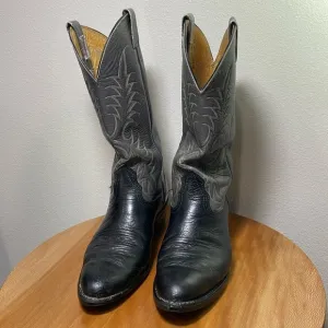 Mens Beat Up Vintage Nocona Cowboy Leather Boots Riding Heel Size 7 1/2 EE