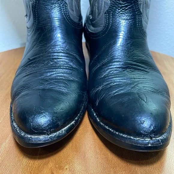 Mens Beat Up Vintage Nocona Cowboy Leather Boots Riding Heel Size 7 1/2 EE