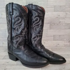 Men's Dan Post Milwaukee Western Black Leather Rodeo Cowboy Boots Size 9 D