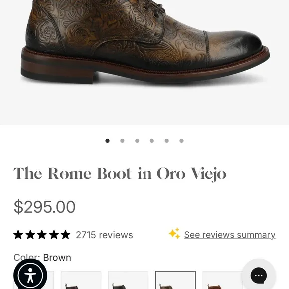 Men's Embossed Leather Boots - Brown