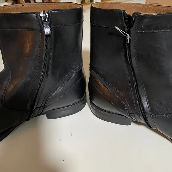 Men's Florsheim Medfield Plain Toe Zip Fashion Boots, Black, Size 11EEE