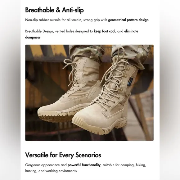 Men’s FREE SOLIDER Hopper Tactical Boots -NWOT