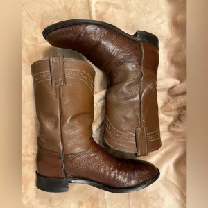 Men’s Justin 3023 Ostrich Roper style Boots Size 8D