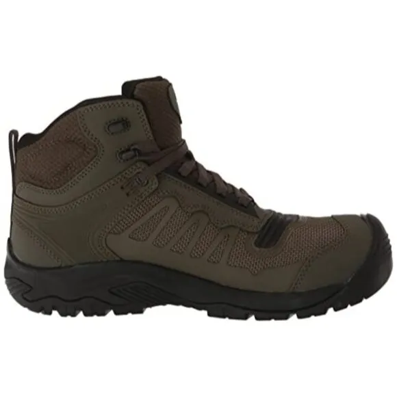 Men's KEEN Reno Mid KBF Carbon Fiber Toe WP Work Boots Sz. 10.5 Dark Olive/Black