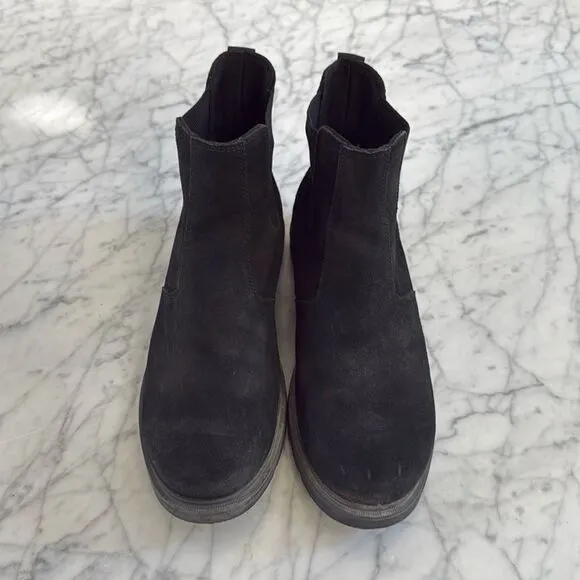 Mens Sorel Carson Black Suede Waterproof Ankle Chelsea Boots Size‎ 11 M