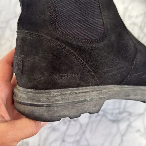 Mens Sorel Carson Black Suede Waterproof Ankle Chelsea Boots Size‎ 11 M