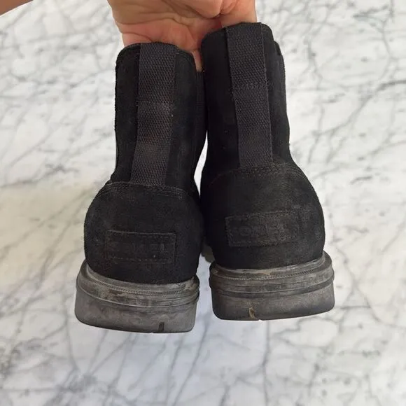 Mens Sorel Carson Black Suede Waterproof Ankle Chelsea Boots Size‎ 11 M
