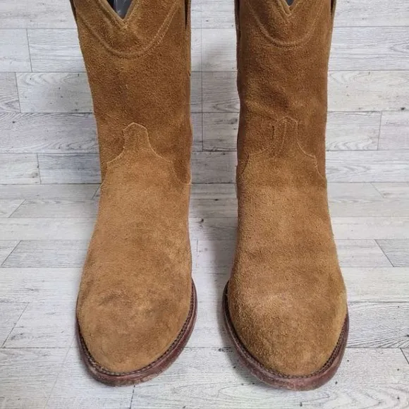 Men's Tecovas The Johnny Western Brown Suede Leather Rodeo Cowboy Boots Size 10