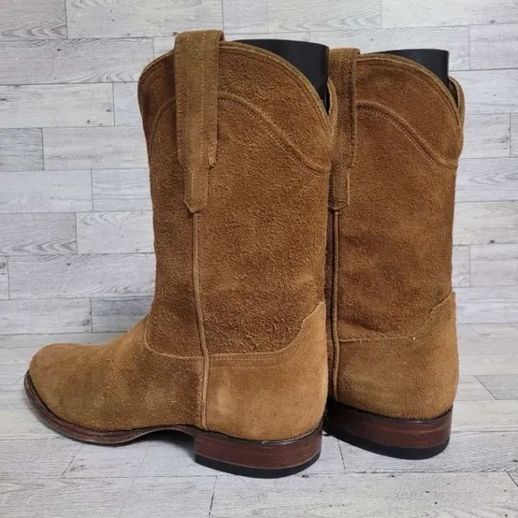Men's Tecovas The Johnny Western Brown Suede Leather Rodeo Cowboy Boots Size 10