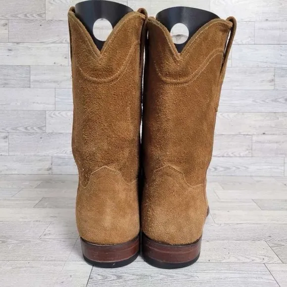 Men's Tecovas The Johnny Western Brown Suede Leather Rodeo Cowboy Boots Size 10