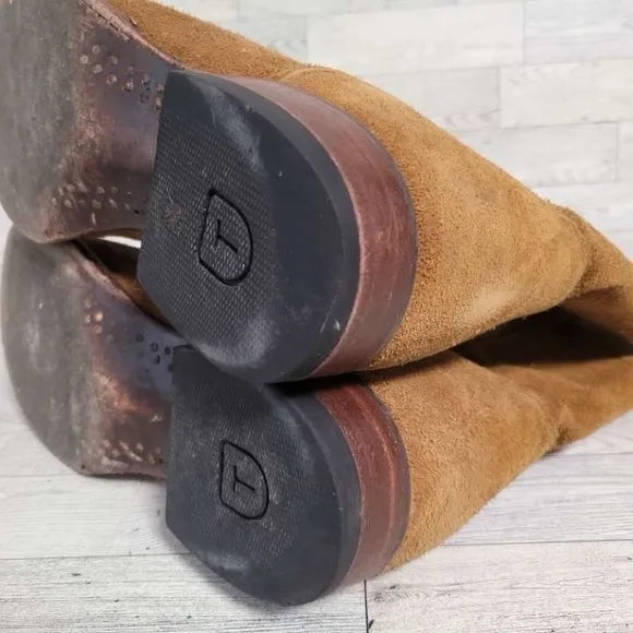 Men's Tecovas The Johnny Western Brown Suede Leather Rodeo Cowboy Boots Size 10