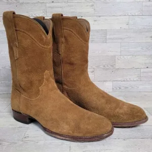 Men's Tecovas The Johnny Western Brown Suede Leather Rodeo Cowboy Boots Size 10