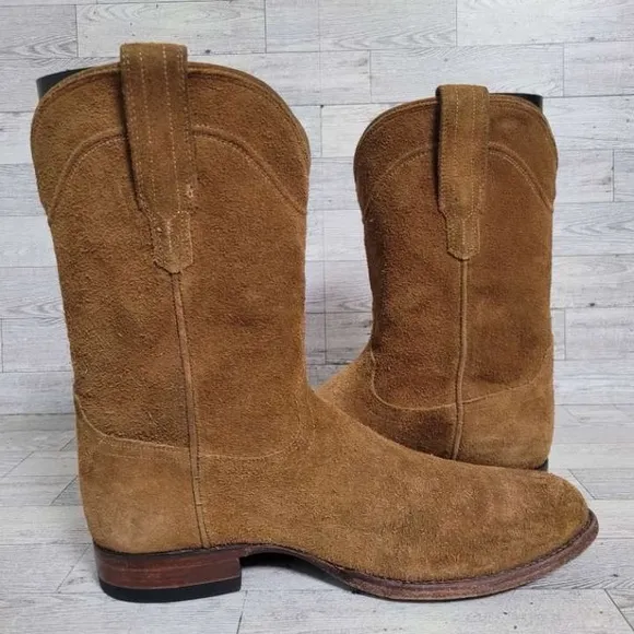 Men's Tecovas The Johnny Western Brown Suede Leather Rodeo Cowboy Boots Size 10