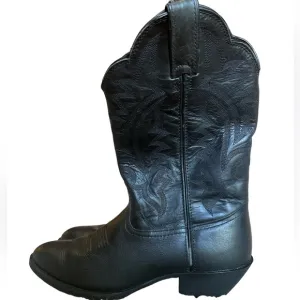 Men's Tony Lama Stallion BB2024L Handcrafted Black Cowboy Boots - Size 8.5B