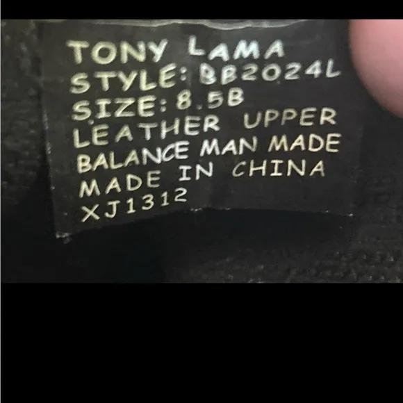 Men's Tony Lama Stallion BB2024L Handcrafted Black Cowboy Boots - Size 8.5B