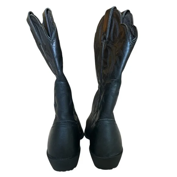 Men's Tony Lama Stallion BB2024L Handcrafted Black Cowboy Boots - Size 8.5B