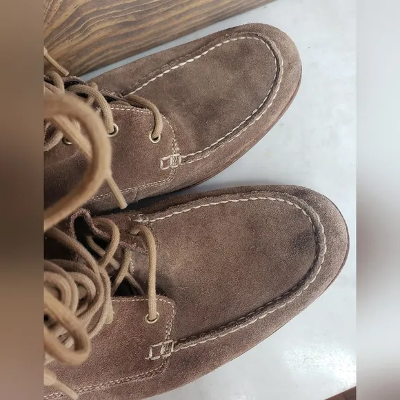 Mens ugg via maggio suede plaid fold over moc boots size 13 brown