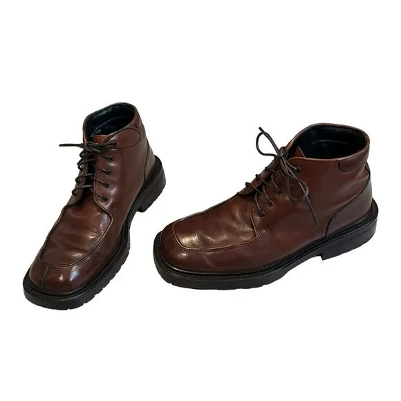 Men’s Vintage Kenneth Cole Reaction Chunky Square Toe Ankle Boots, Sz 8.5