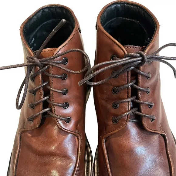 Men’s Vintage Kenneth Cole Reaction Chunky Square Toe Ankle Boots, Sz 8.5