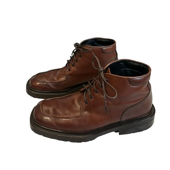 Men’s Vintage Kenneth Cole Reaction Chunky Square Toe Ankle Boots, Sz 8.5