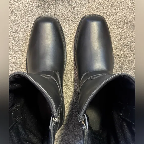 Men's Xelement 1502 'Killa' Black Leather Size 9 Harness Motorcycle Boots Black