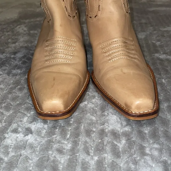 Mercer &amp; Madison Tan Green Genuine Leather Cowboy Boots.  Size 10
