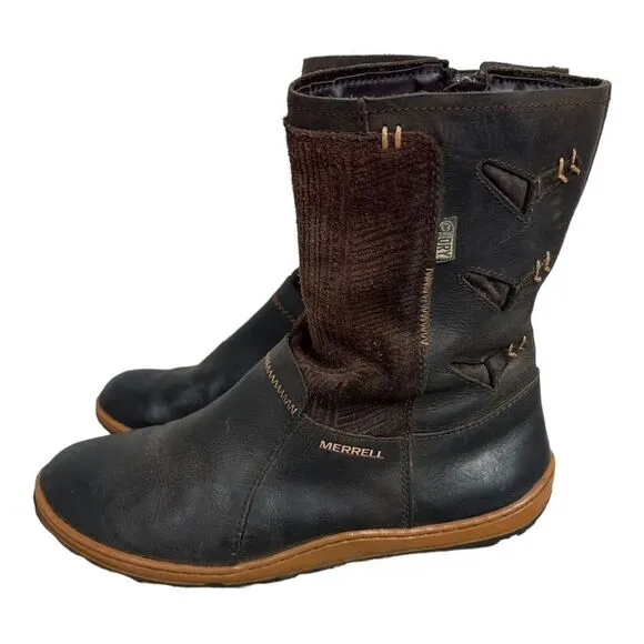 Merrell Ashland Vee Mid Boots Leather Suede Waterproof Size 6