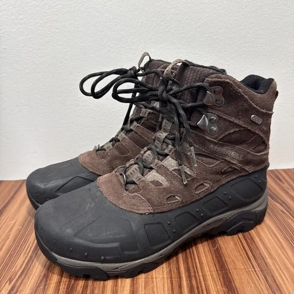 Merrell Men's Boots Size 8.5 Brown Moab Polar Espresso Waterproof Hiking J21147