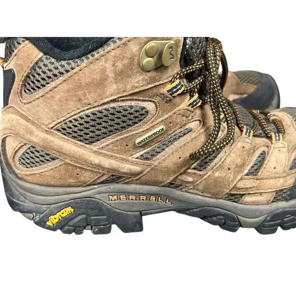 Merrell Moab 2 Mens Size 8 Brown Boots Waterproof Hiking Vibram Outdoors