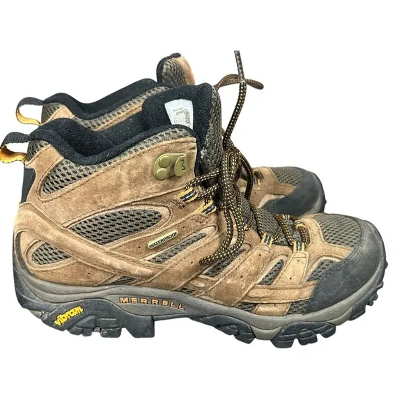 Merrell Moab 2 Mens Size 8 Brown Boots Waterproof Hiking Vibram Outdoors