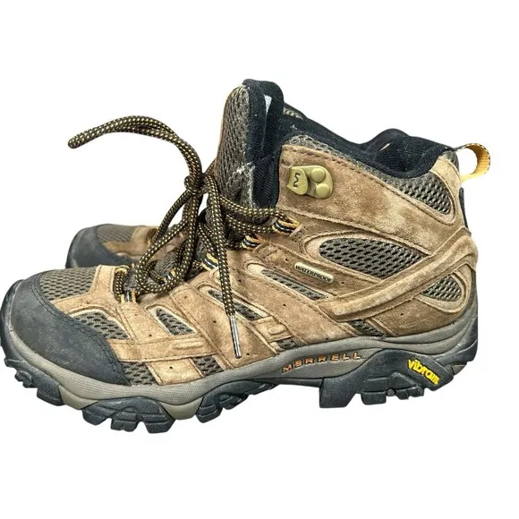 Merrell Moab 2 Mens Size 8 Brown Boots Waterproof Hiking Vibram Outdoors