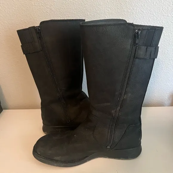 Merrell Travvy Tall Waterproof Boot Black Leather Boots Size 9.5