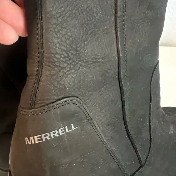 Merrell Travvy Tall Waterproof Boot Black Leather Boots Size 9.5