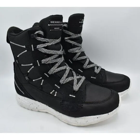 Merrell Womens Size 9 Bravada 2 Thermo Waterproof Black White Winter Snow Boots