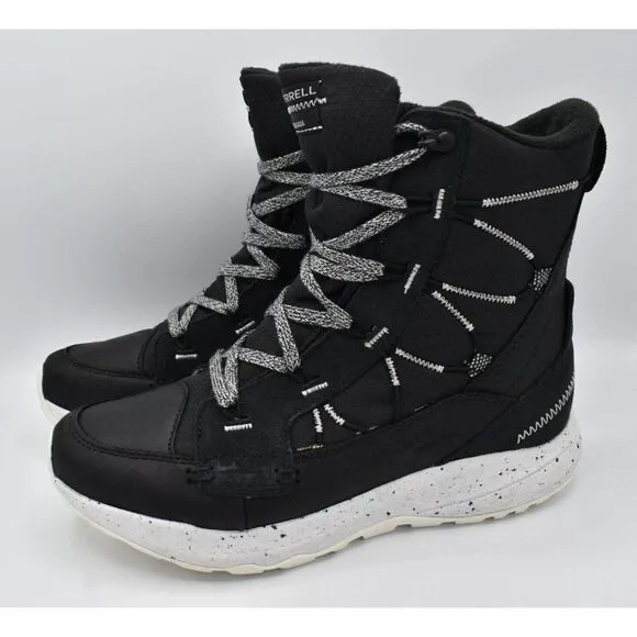 Merrell Womens Size 9 Bravada 2 Thermo Waterproof Black White Winter Snow Boots