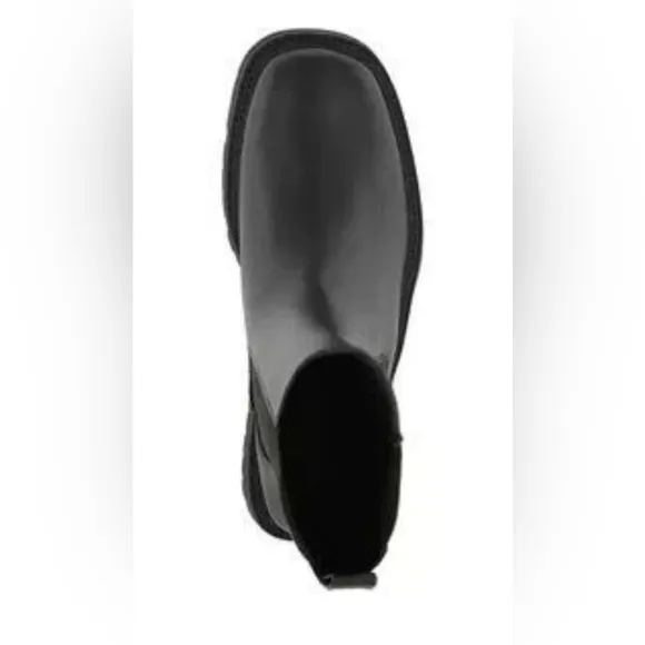 MIA LENIA CHUNKY LEATHER CHELSEA BOOTS BLACK NEW