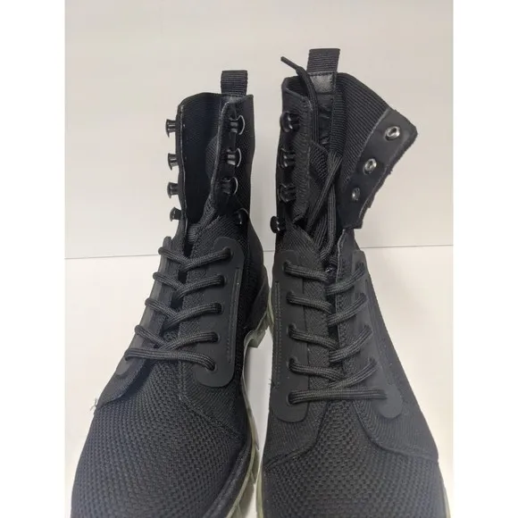 MIA Women's Simon Black Lace Up Knit Boots Size 6.5
