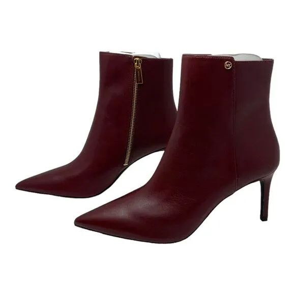 Michael Kors Alina Stiletto 80mm Ankle Boots Burgundy Size 8.5 NWT $255 MSRP