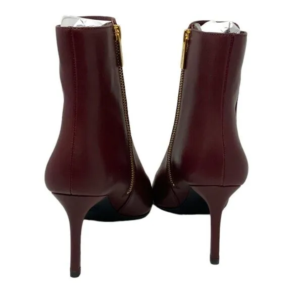 Michael Kors Alina Stiletto 80mm Ankle Boots Burgundy Size 8.5 NWT $255 MSRP