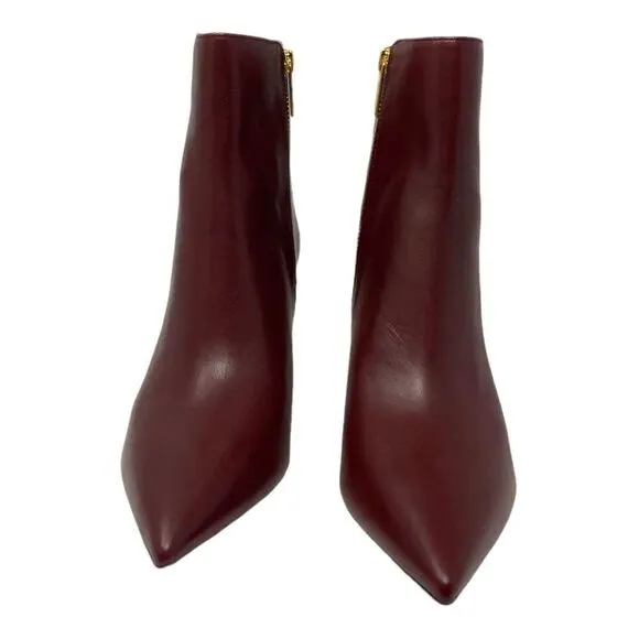 Michael Kors Alina Stiletto 80mm Ankle Boots Burgundy Size 8.5 NWT $255 MSRP
