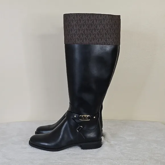 Michael Kors Black and Brown Riding Boots 8.5M