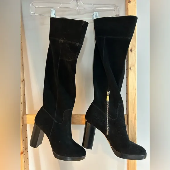 Michael Kors black Suede Knee Boots Size 7.5