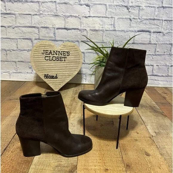 Michael Kors brown leather/suede ankle boots
