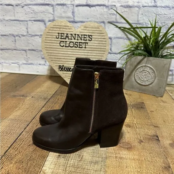 Michael Kors brown leather/suede ankle boots
