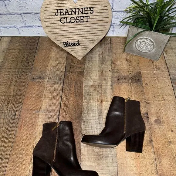 Michael Kors brown leather/suede ankle boots