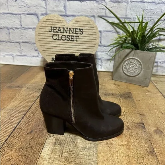 Michael Kors brown leather/suede ankle boots